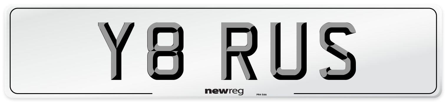 Y8 RUS Number Plate from New Reg
